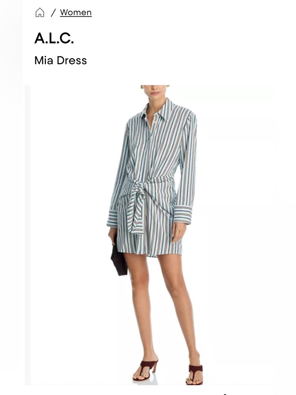 A.L.C. Mia Striped Mini Shirtdress